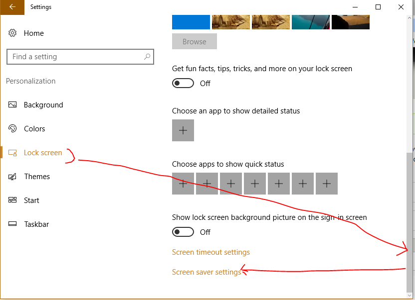 Windows 10 PC lock screen screenshot